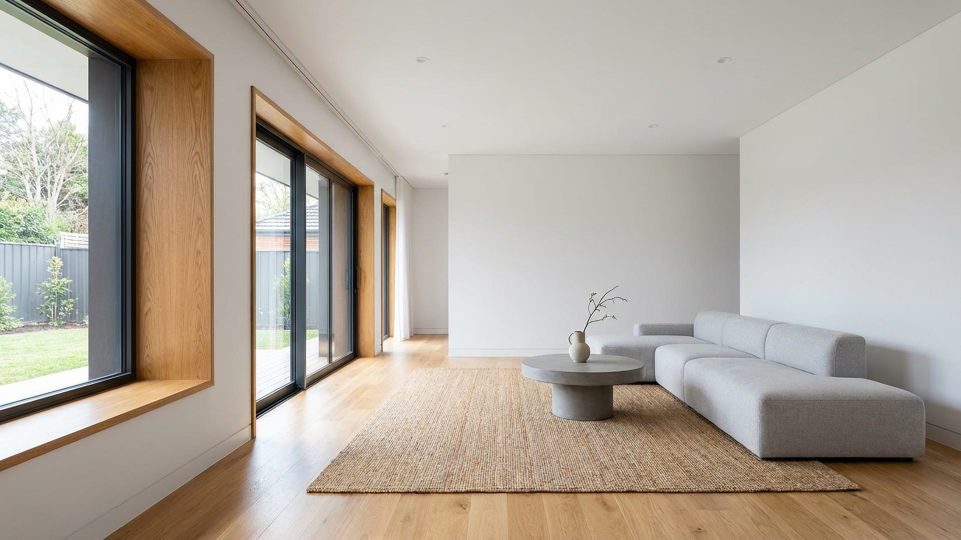 Interno moderno con infissi legno-alluminio Giorgio Senatore